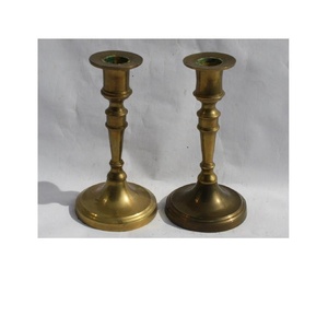 Paire de bougeoirs en laiton vintage bougie chauffe-plat en laiton cadeau de mariage modernisme bougeoir en laiton pour cadeau et décoration de la maison - Product Image 2