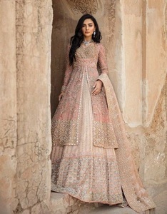 INDIAN DESIGNER BRIDAL JACKET,LEHENGA & <b>DUPATTA</b> DRESS WITH Embellished in Crystal Glass Beads,stone,DABKA Work for Wedding =2024 - Product Image 1