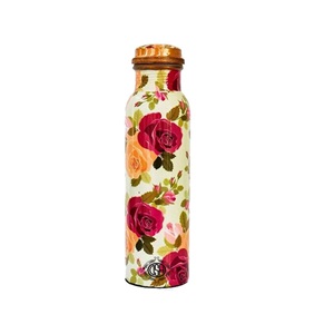 High Quality 1L Customized Design Sport Water <b>Bottle</b> Pure Copper Premium Metal Lid Stainless Steel Tumbler for Gym Outdoor Tour - Product Image 2