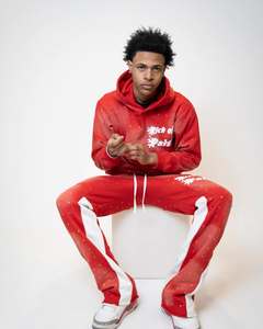 Manufacturer Bulk Cheap Winter Mens Heavyweight Fleece Streetwear Hooded Tracksuit Wide Leg Sweatpants <b>Hoodie</b> Set Screen Print - Product Image 4