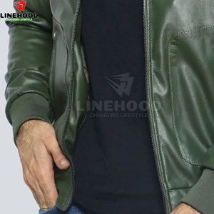 Chaqueta de piel de vaca de color personalizada para hombre con cuello levantado último diseño de ropa de calle para invierno - Product Image 5