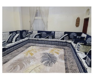 Design d'intérieur Majlis arabe, design classique moderne, ensemble élégant pour salon, sièges d'angle luxueux, design gain de place - Product Image 1