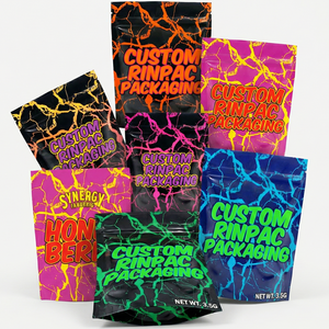 Bolsa de Mylar Mate Personalizada con Cierre en Forma de Cremallera, Impresa y Comestible, de 3.5g, 7g, 14g, con Logotipo Personalizado, Bolsa de Pie para Leche - Product Image 6