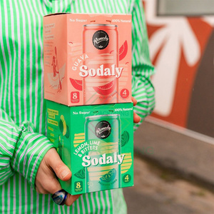 Biểu Tượng Tùy Chỉnh Đồ Uống Bao Bì Hộp 4 Uống Lon Hộp Sức Khỏe Uống Nước Trái Cây Sóng Hộp Giấy Cho 355Ml Lon - Product Image 2