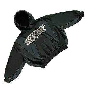 Sudadera con Capucha para Hombre, Personalizada, de Algodón, al por Mayor, sin Cordones, con Estampado Gráfico, Gruesa, Desgastada, con Parches, al Mejor Precio - Product Image 4