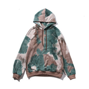 Sudadera con capucha Tie-Dye para mujer 2025, jersey de manga larga de gran tamaño, estilo informal bordado, ropa de calle holgada con bolsillo - Product Image 1