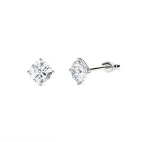 Pendientes de Diseño con Diamantes de Corte Redondo Artesanales, 0.30 Ct, Diamantes Cultivados en Laboratorio en Platino, para Compromiso Nupcial