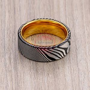 Anillo de acero damasco unisex cómodo anillos personalizables - Product Image 3