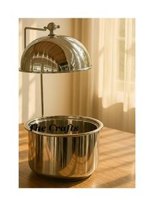 Plat de service classique en acier inoxydable argenté pour buffet, taille et logo personnalisables, haute qualité, usage professionnel pour restaurants - Product Image 5