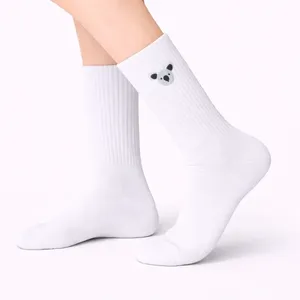 Unisex <b>White</b> Ankle-Length Koala Embroidered <b>Socks</b> Breathable Heat Resistant Disposable Jacquard Animal Print Summer Daily New - Product Image 2