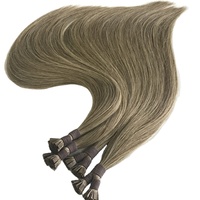 Extensions de cheveux humains vierges de qualité supérieure 12A, double tirage, pointe K, tissage simple pré-collé, style européen, avec logo personnalisé, vente en gros