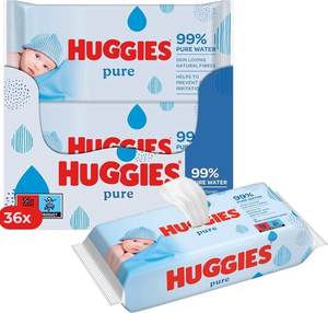 Toallitas Húmedas para Bebé Huggies Pure, Suaves, Hipoalergénicas y Sin Alcohol para Pieles Sensibles - Product Image 1