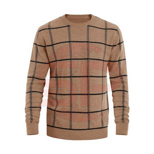 Chandails décontractés de couleur unie pour hommes, couche intérieure chaude, pull jacquard de haute qualité à la mode - Product Image 1