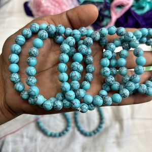 สร้อยข้อมือเพื่อสุขภาพคริสตัลควอทซ์สีเขียวเทอร์ควอยซ์ธรรมชาติป้องกันพลังงานในเชิงบวกกำไลข้อมือเพื่อลดความวิตกกังวล - Product Image 4