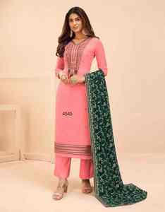 Shalwar Kameez de Algodón y Seda de Alta Calidad para Mujer, Estilo Indio-Pakistaní para Fiestas, Disponible en Colores Personalizados - Product Image 3