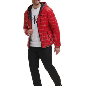 Chaquetas de Invierno Ligeras para Hombre de Alta Calidad de Fábrica, con Capucha y Manga Larga, Chaquetas Acolchadas con Logotipo Personalizado Impreso en Lona, Servicio OEM - Product Image 5