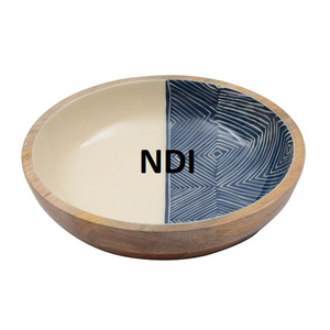Ensaladera de fruta de madera con acabado de nogal brillante, centro de mesa, artículo, mesa de cena, cuenco decorativo para servidor de frutas - Product Image 6