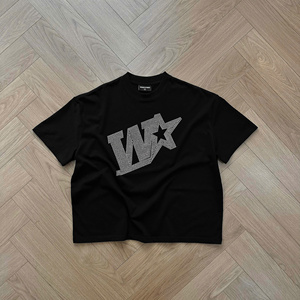 เสื้อยืดผ้าตาข่ายแขนสั้นผ้าฝ้าย100% ของผู้ชายเสื้อยืดผ้าฝ้ายยืด2ทางพิมพ์ลาย unisex พอดีตัว - Product Image 4