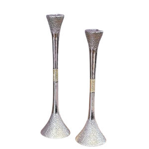 Bougeoir en métal aluminium plaqué brun décoration d'éclairage à la maison conception de forme irrégulière pot de bougie Unique en béton - Product Image 2