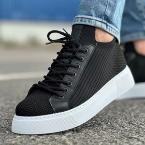 Chaussures pour hommes Ramer Ch2423 TBT Noir Blanc et Beige - Product Image 1