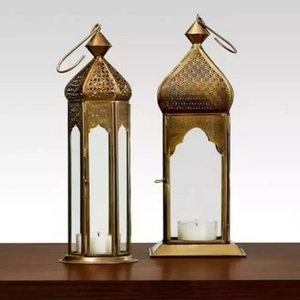 Juego de linternas colgantes para decoración del hogar y hotel, tarros de vela de Metal, diseño moderno, soporte de velas de cobre, linterna de Metal - Product Image 2