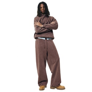 2026 WholesaleOEM Custom Logo Printed Hooded Men's Acid Wash Polyester/Cotton Fleece Hoodie Winter Tracksuit Plus Size Jogger - Product Image 3
