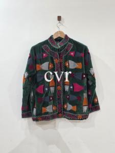 Manteau en velours brodé, col mandarin, manches longues, motif animalier, fait main, style chinois, vêtements d'extérieur pour femmes adultes, tenue d'automne - Product Image 1