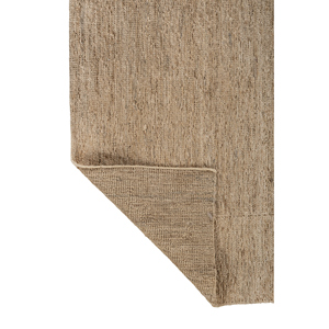 พรมปูพื้นสีเบจน้ำตาล ทำด้วยมือจากเส้นใยป่านปอ ทอแบบเรียบ ลายเส้นตรง รูปทรงสี่เหลี่ยมผืนผ้า ลายต่อกันแบบจิ๊กซอว์ สำหรับใช้ในบ้านและทางเดิน-PKJT-110 - Product Image 5