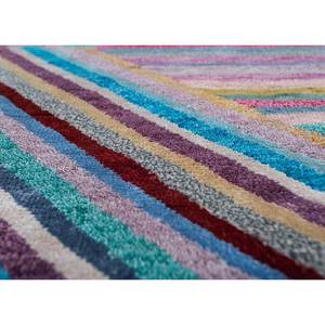 Tapis en laine et soie de bambou noué à la main Manchaha rose et violet, motif chevrons pour la maison - Tapis Jaipur US-Les-1381 - Product Image 3