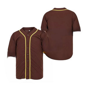 Tendance solide Baseball Softball Jersey chemise sport séchage rapide respirant évacuation de l'humidité unisexe Baseball maillot uniforme actif - Product Image 1