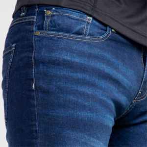 Pantalon en jean bleu classique pour hommes, coupe ajustée, extensible, design décontracté, coupe régulière, épaisseur légère en toile pour toutes les tailles, vente en gros - Product Image 4