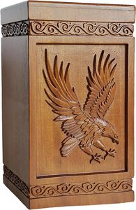Urnes de remation pour cendres humaines Adulte-Gravure à la main Aigle à tête chauve-Urne funéraire pour mère/père-Affichage de l'enterrement à la maison - Product Image 3