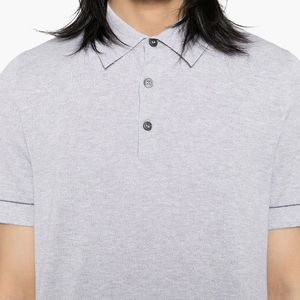 Logo personnalisé OEM imprimé hommes 100% coton pour Polo T-Shirt décontracté à manches courtes Stretch-Jersey avec revers motif solide - Product Image 2