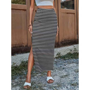 Jane's Women's High Waist Side Slit <b>Long</b> Viscose <b>Skirt</b>, Elegant Casual Maxi <b>Skirt</b> for Daily Wear - Product Image 2