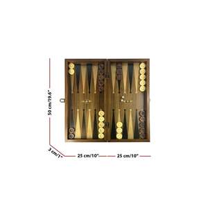 Juego de ajedrez y backgammon de madera a cuadros hecho a mano clásico ecológico - Product Image 4
