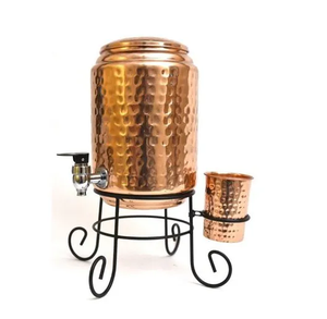 100% Copper <b>Water</b> Dispenser Pot Home Craft Made in India <b>Bulk</b> Quantity Copper Hammered <b>Water</b> Pot from India - Product Image 6