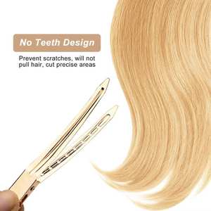 Pinces à cheveux personnalisées, pinces à cheveux en bec de canard pour le coiffage et la coloration, 3,5 pouces, antirouille, outil de séparation facile - Product Image 4