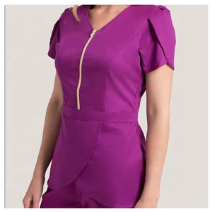Último elegante cuello en V Scrubs Hospital médico mujeres gran oferta antiarrugas lavable suave tela enfermera Scrubs Hospital mujeres - Product Image 2
