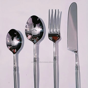 Juego de cubiertos martillados de acero inoxidable de calidad para restaurante-Cubiertos chapados en oro que incluyen cuchillo, tenedor, cuchara para bodas Otros - Product Image 1
