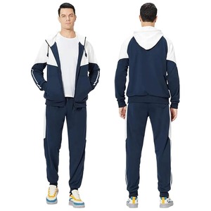 Men's Winter Heavyweight Hooded Athletic Tracksuit Set Casual Color Block Hoodie Sweatpants 2-Piece Quick Dry <b>Jogging</b> <b>Suit</b> for - Product Image 3