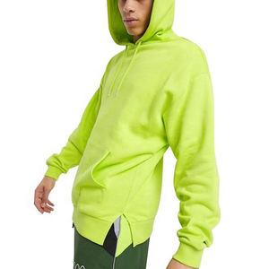 Sweat à capuche à manches longues vert fluo en polyester 100% pour hommes, sweat à capuche personnalisé vert fluo à séchage rapide pour le travail, vente en gros - Product Image 3