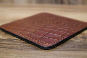 高品質環境にやさしいかわいいカスタムスクエア本革コースタービンテージ家庭用装飾ティーワインとドリンク用プレイスホルダー - Product Image 4