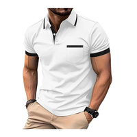 Polos de golf pour hommes personnalisés, coupe slim, manches courtes, 100% coton tricoté, t-shirts écologiques, confortables et élégants