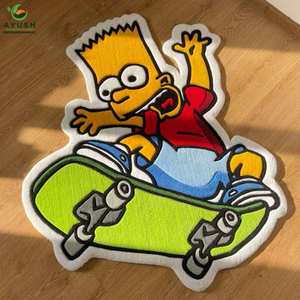 Tapis en laine doux et moelleux à motifs de visages de personnages mignons, tapis en laine fait main pour la chambre des enfants, la chambre à coucher et les animaux de compagnie - Product Image 6