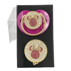 Alta calidad moderno personalizado al por mayor recién nacido nuevo diseño portátil de lujo fucsia Animal 0-12 meses chupete Clip bebés producto - Product Image 1