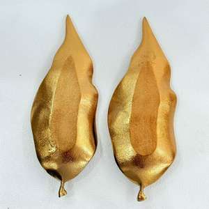 Bol à fruits secs et à en-cas pour mariage et fête en aluminium métallique fait à la main Ensemble de 2 avec finition plaquée or - Product Image 2