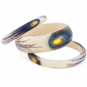 Ensemble de bracelets en résine marbrée géométrique imprimée pour femmes - Product Image 1