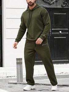 ชุดวอร์มผ้าฝ้ายเฟรนช์เทอร์รี่ 100% แบบยูนิเซ็กซ์ คุณภาพสูง สตรีทแวร์ รับสกรีนโลโก้ ชุดลำลองผู้ชาย ไซส์พลัส - Product Image 2