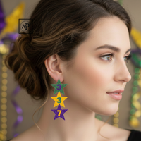 Pendientes de Botón Colgantes con Cuentas de Cristal de Estrás Coloridas de Mardi Gras, Ligeros, Sin Níquel, Estilo Vintage, Tonos Atrevidos