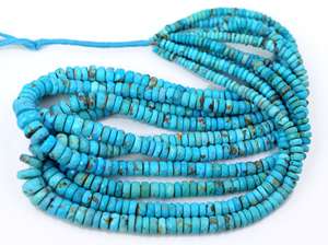 Cuentas turquesas facetadas naturales de Arizona 11X3MM Forma de rueda de neumático Aprox. 16 pulgadas para hacer joyas - Product Image 3